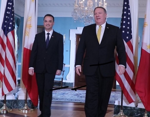 Secretary of Foreign Affairs Alan Peter Cayetano and Secretary of State Mike Pompeo meet at the U.S. Department of State on June 21. 