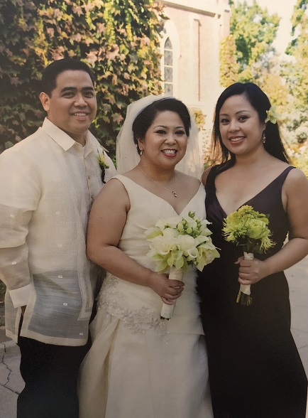Christine was one of the ‘bride’s women’ at the wedding in Stockton, Calif. of Dawn Bohulano Mabalon and Jesus Gonzales on October 10, 2009. Dawn made it very clear they were bride’s ‘women’ not bride’s ‘maids.’
