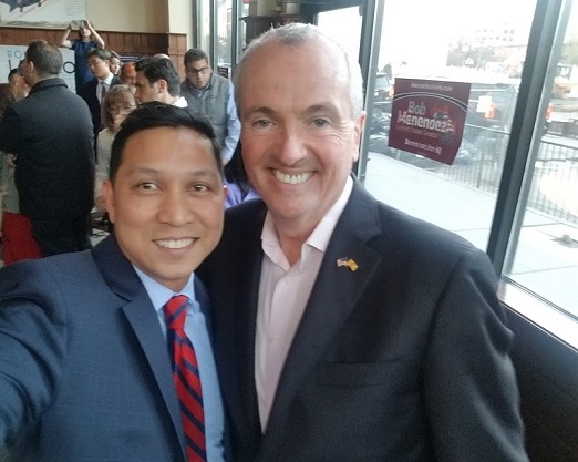 With New Jersey Gov. Phil Murphy during the re-election campaign for Senator Bob Menendez