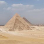 pyramids in giza from a distance
